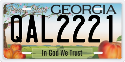 GA license plate QAL2221