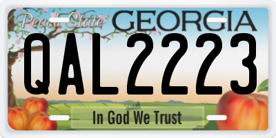 GA license plate QAL2223