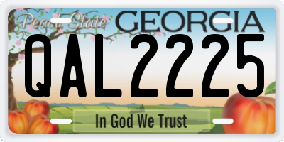 GA license plate QAL2225