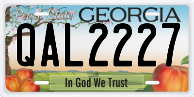 GA license plate QAL2227