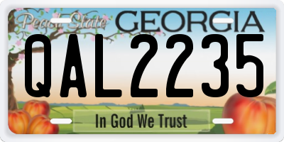 GA license plate QAL2235