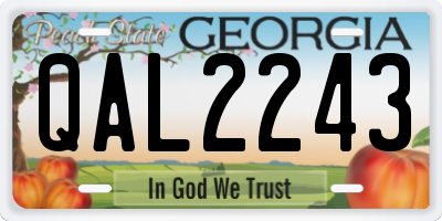 GA license plate QAL2243