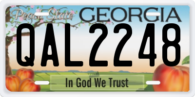 GA license plate QAL2248