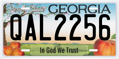 GA license plate QAL2256