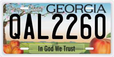 GA license plate QAL2260