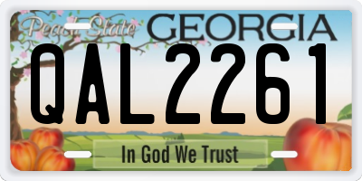 GA license plate QAL2261