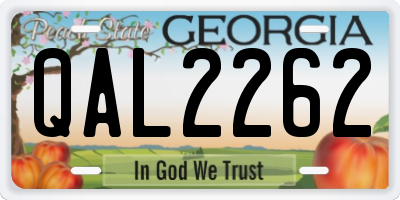 GA license plate QAL2262