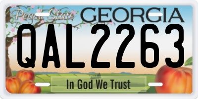 GA license plate QAL2263