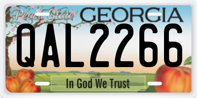 GA license plate QAL2266