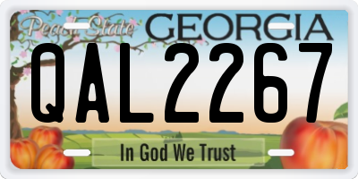 GA license plate QAL2267