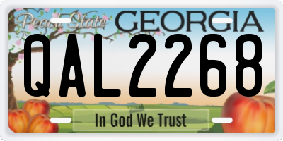 GA license plate QAL2268