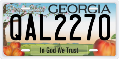 GA license plate QAL2270