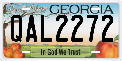 GA license plate QAL2272