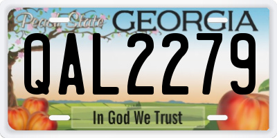 GA license plate QAL2279