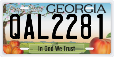 GA license plate QAL2281