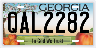 GA license plate QAL2282