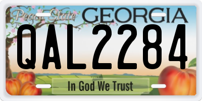 GA license plate QAL2284