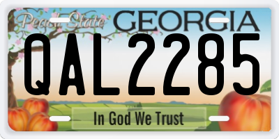 GA license plate QAL2285