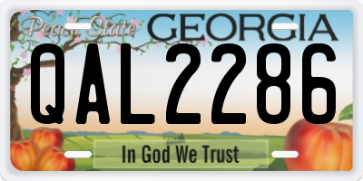 GA license plate QAL2286