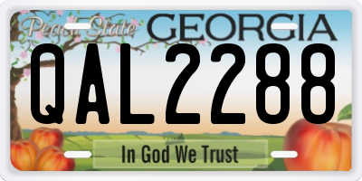 GA license plate QAL2288