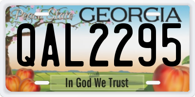 GA license plate QAL2295