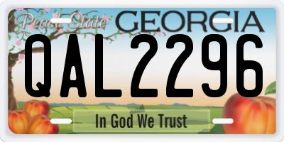 GA license plate QAL2296