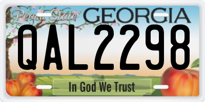 GA license plate QAL2298