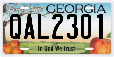 GA license plate QAL2301