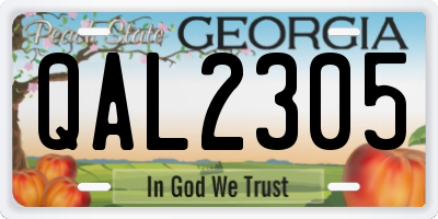 GA license plate QAL2305