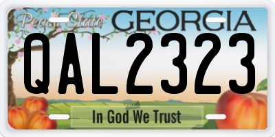 GA license plate QAL2323