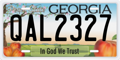 GA license plate QAL2327