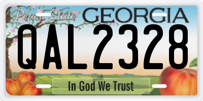 GA license plate QAL2328