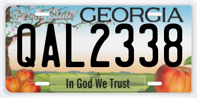 GA license plate QAL2338