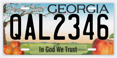 GA license plate QAL2346