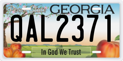 GA license plate QAL2371