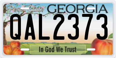 GA license plate QAL2373