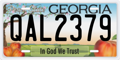 GA license plate QAL2379