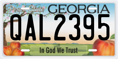 GA license plate QAL2395