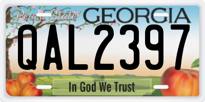 GA license plate QAL2397