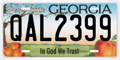 GA license plate QAL2399