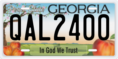 GA license plate QAL2400