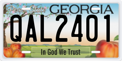 GA license plate QAL2401