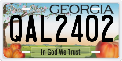 GA license plate QAL2402