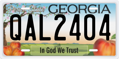 GA license plate QAL2404