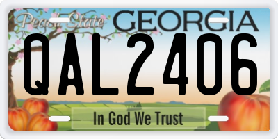 GA license plate QAL2406