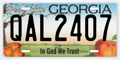 GA license plate QAL2407