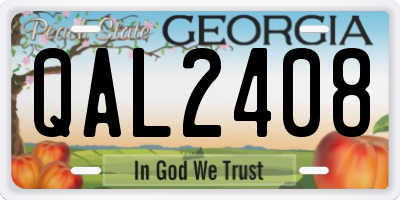 GA license plate QAL2408