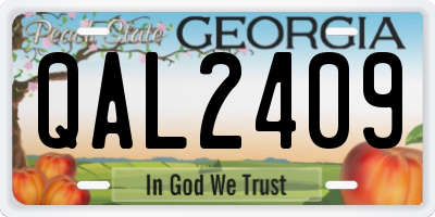 GA license plate QAL2409