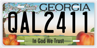 GA license plate QAL2411