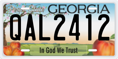 GA license plate QAL2412